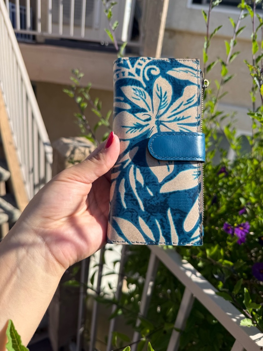 Patricia Nash genuine leather- Teal Floral Wallet